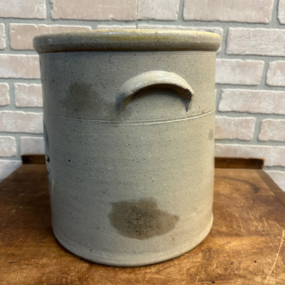 ANTIQUE 4 GALLON SALT-GLAZED CROCK AKRON STONEWARE CO.