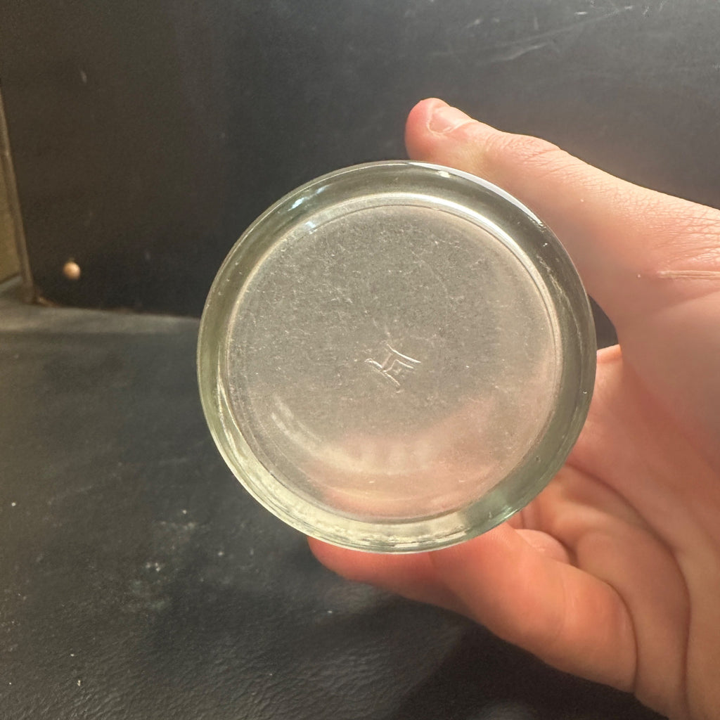 Vintage Hires Root Beer Syrup Line White ACL  Soda Fountain Glass