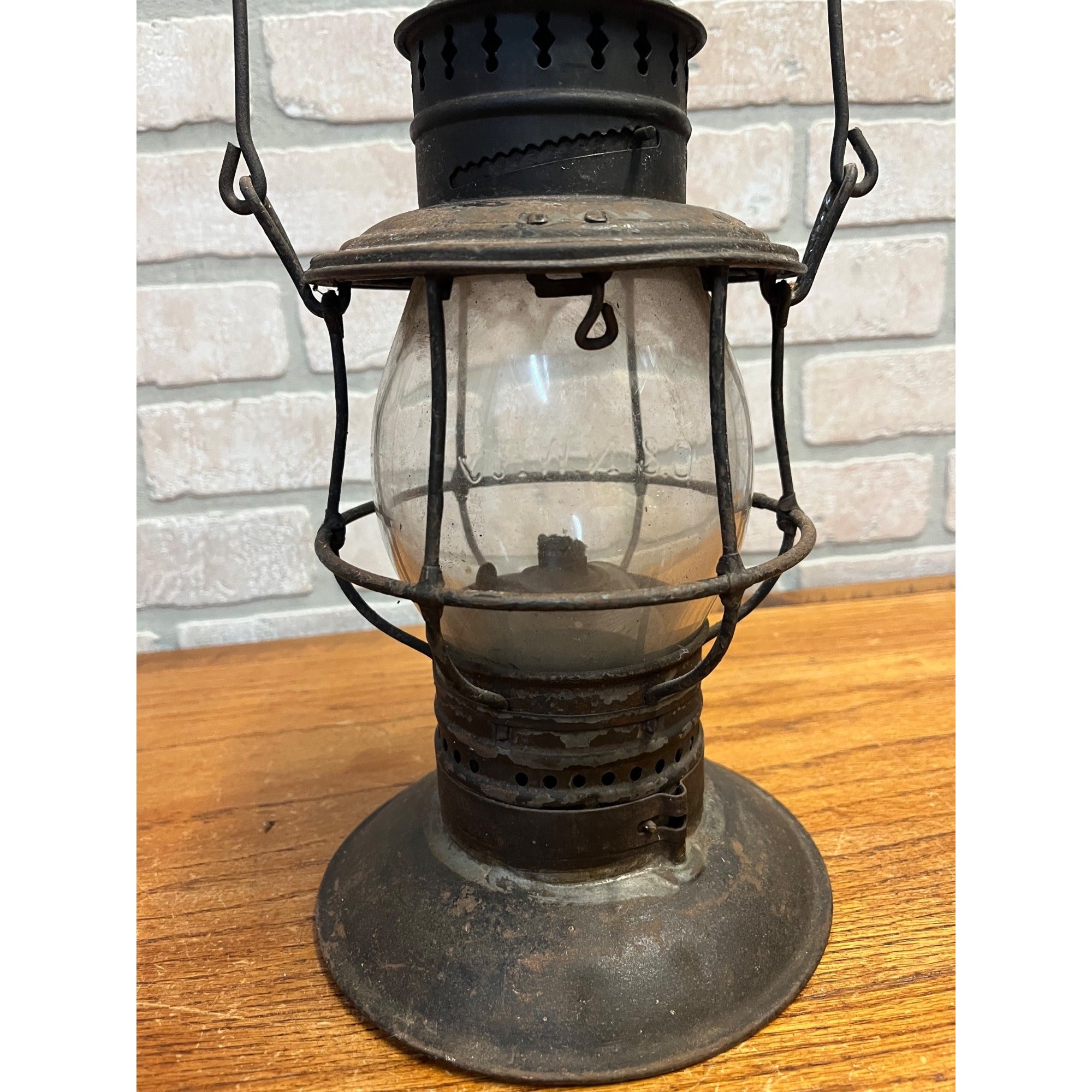 CHICAGO MILWAUKEE RAILROAD LANTERN BELL BOTTOM w/ Northwestern Globe C.M.& St. P. Ry 1895