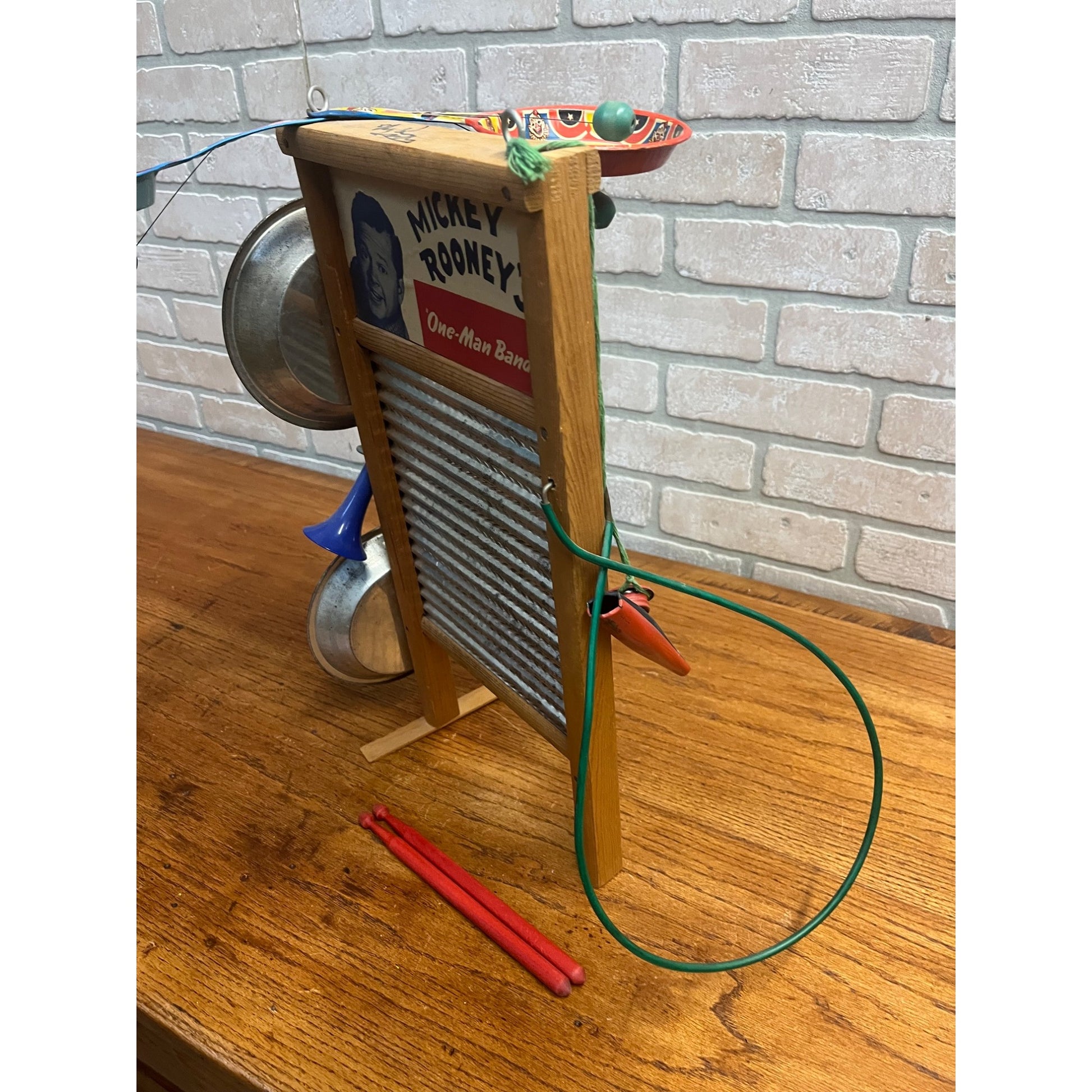 Vintage 1940s Mickey Rooney One Man Band Toy SIGNED Instrument