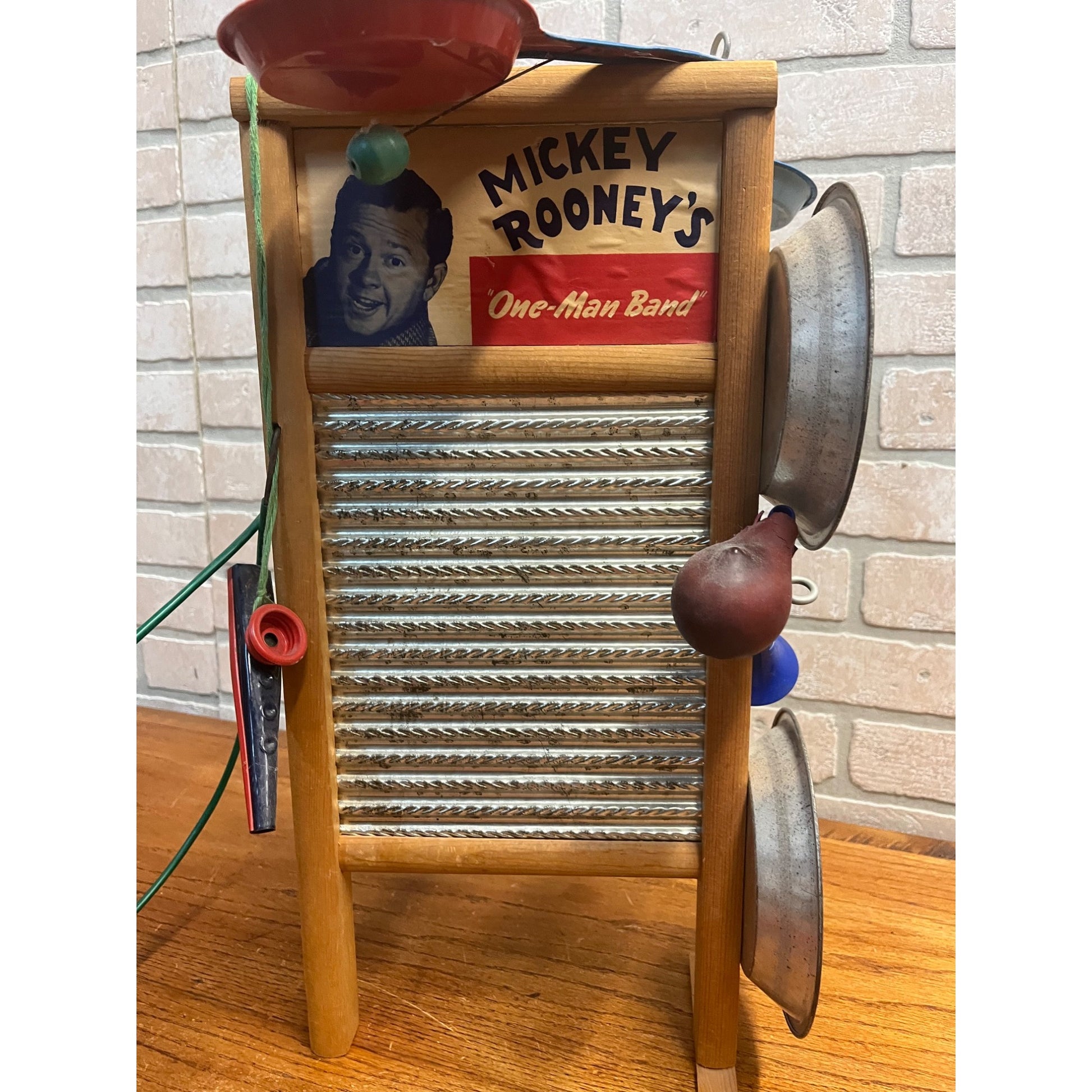 Vintage 1940s Mickey Rooney One Man Band Toy SIGNED Instrument