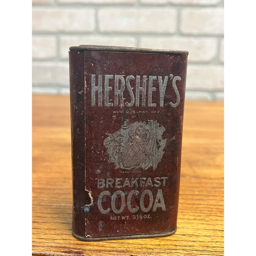Vintage 1920s Hershey's Chocolate Breakfast Cocoa Paper Label Tin Can Kitchen