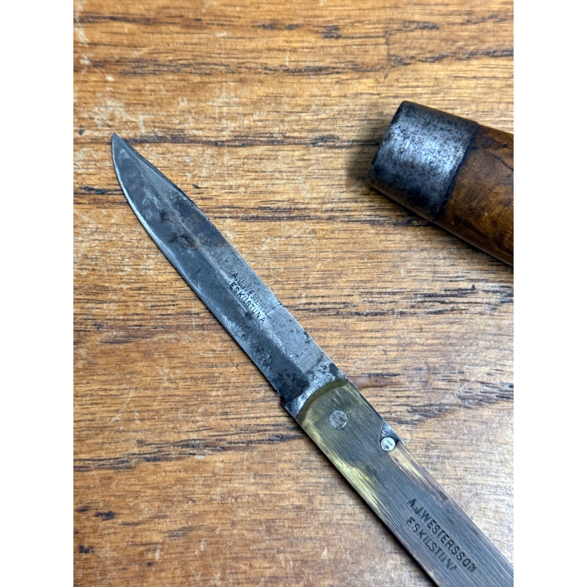 Antique Eskilstuna Sweden Barrel Pocket Knife A.J. Westersson 1889-1905 - Works
