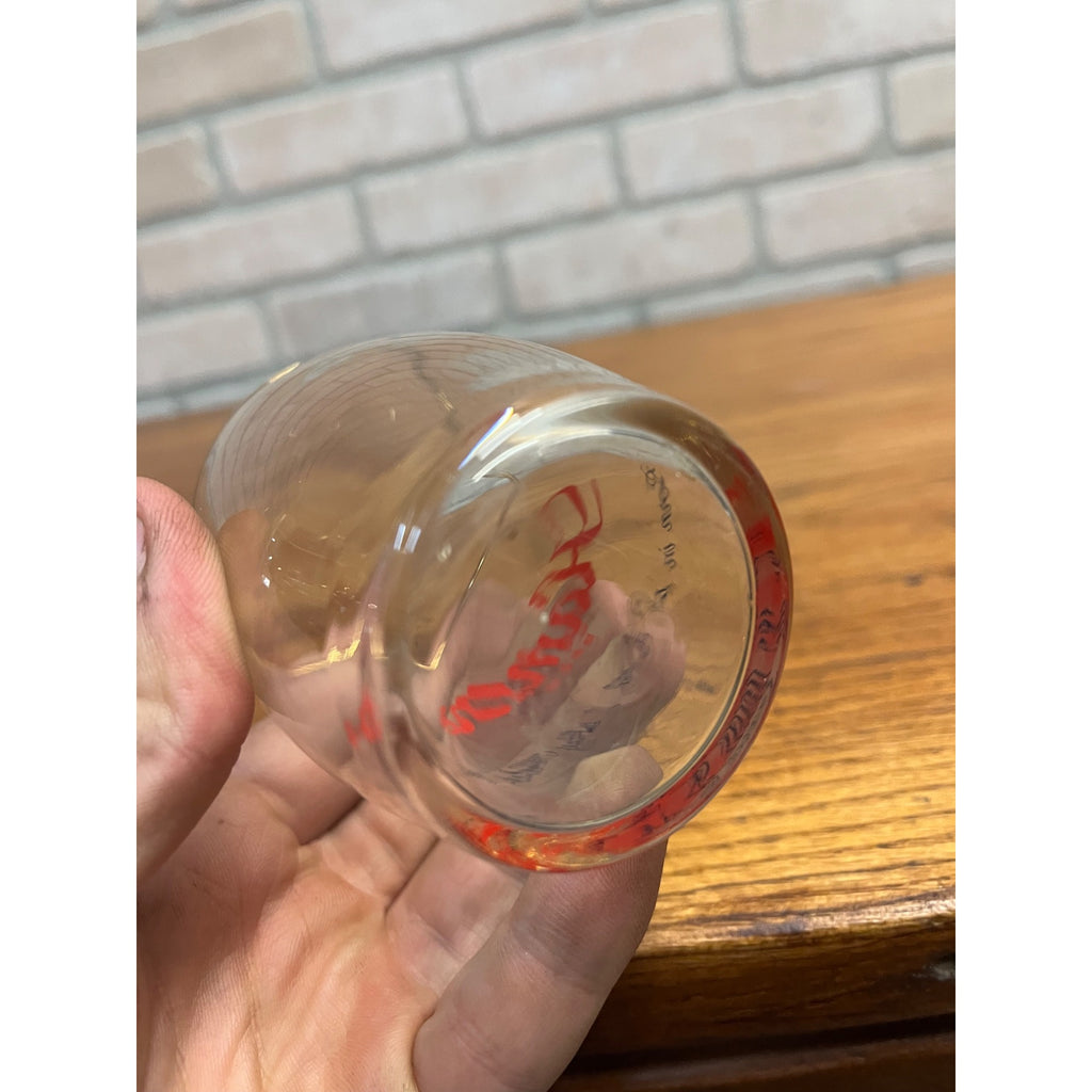 Vintage Hamm's Beer Barrel Glass 6 oz Gold Rim 3-1/4" Land of Sky Blue Waters