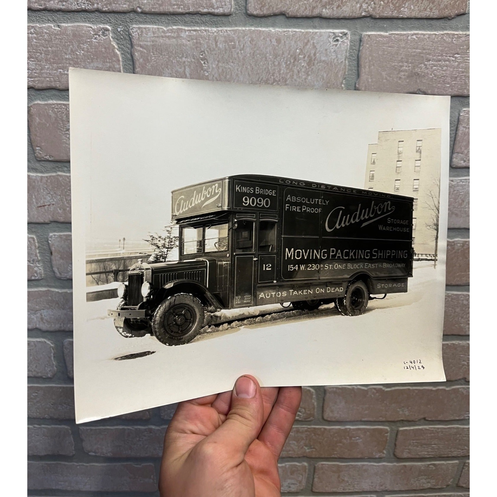 Vintage Original 1920s Mack BC Truck Factory Promo Photograph Audubon Moving NY