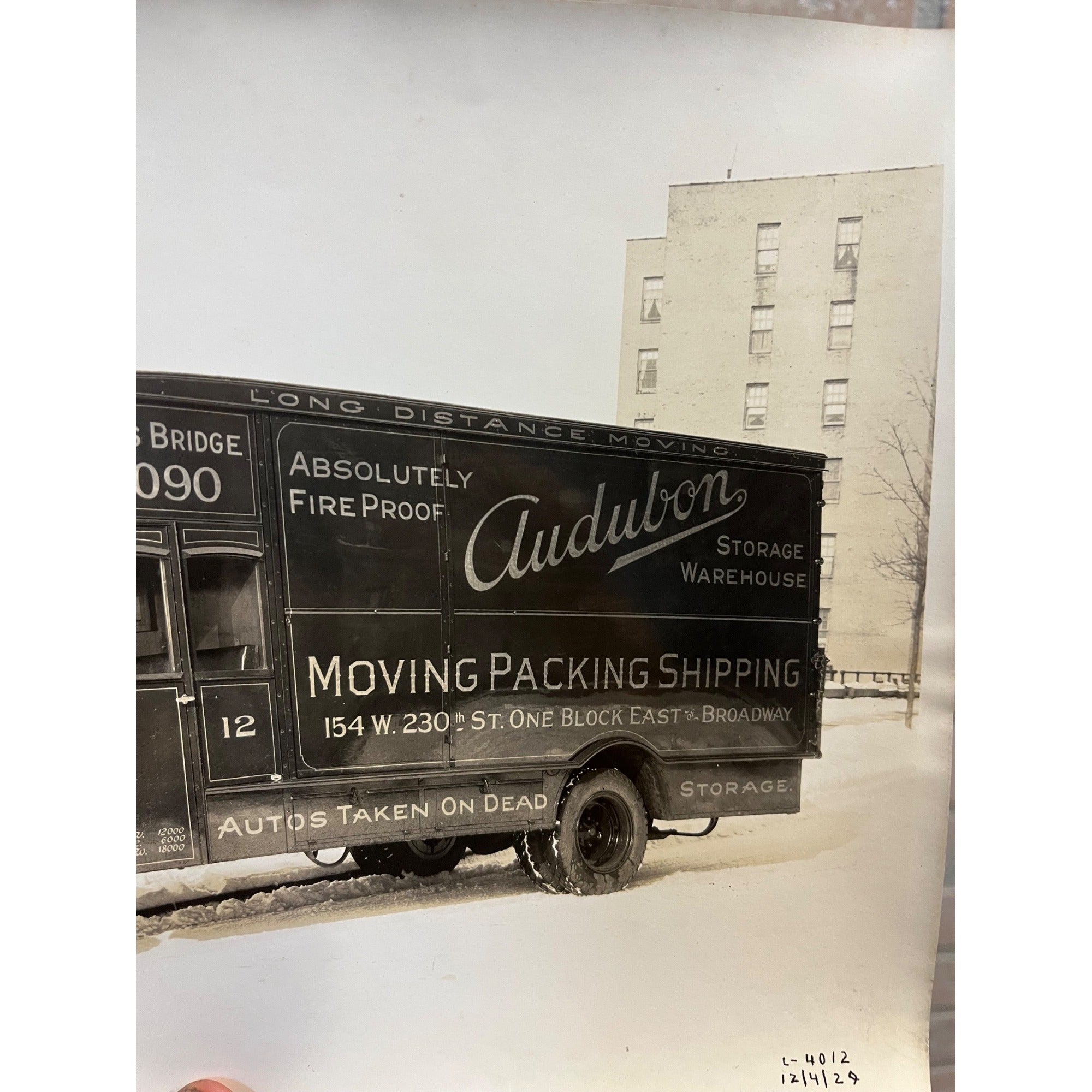 Vintage Original 1920s Mack BC Truck Factory Promo Photograph Audubon Moving NY
