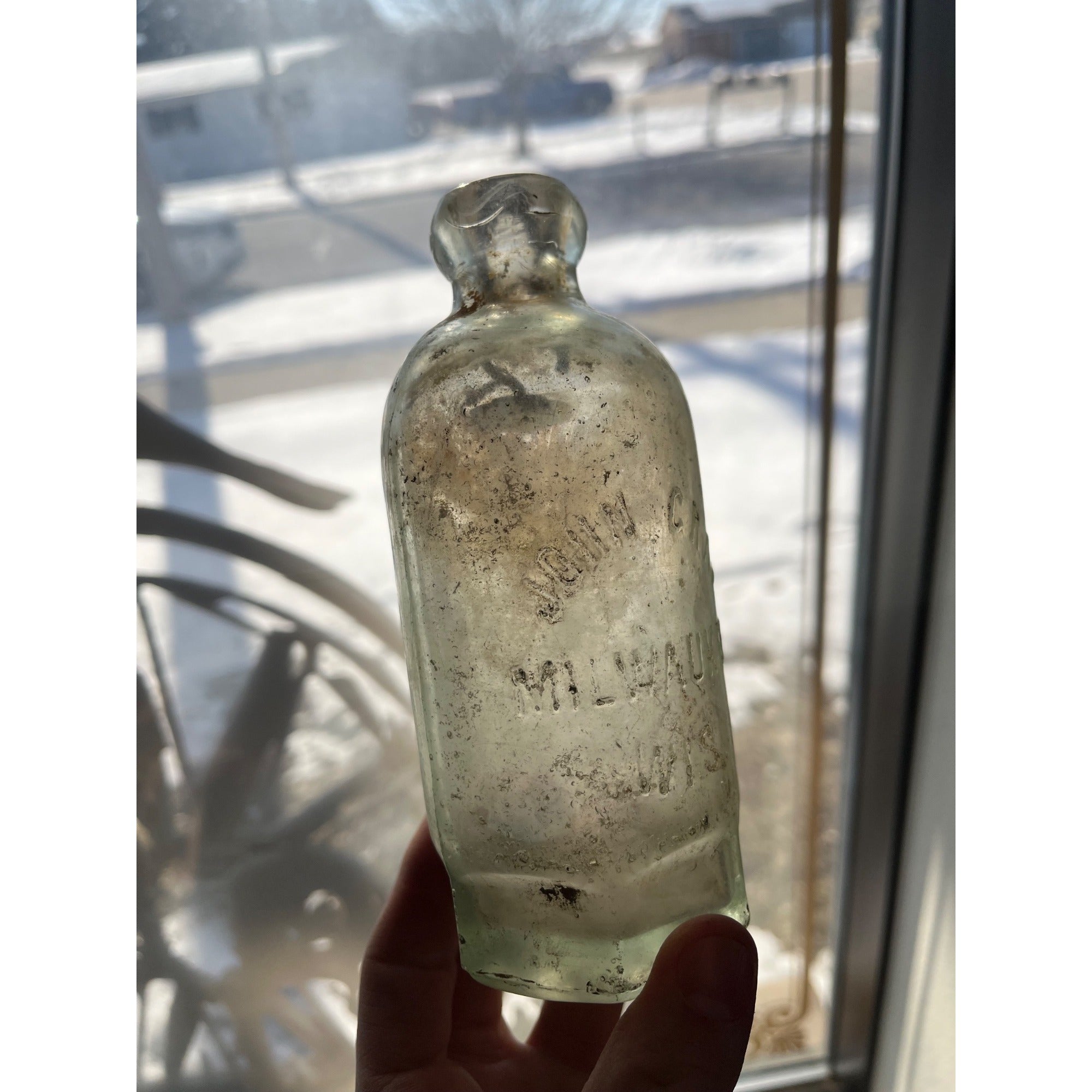 John Graf Milwaukee Wisconsin Blob Top Soda Bottle Hutchinson Hutch WI Wis