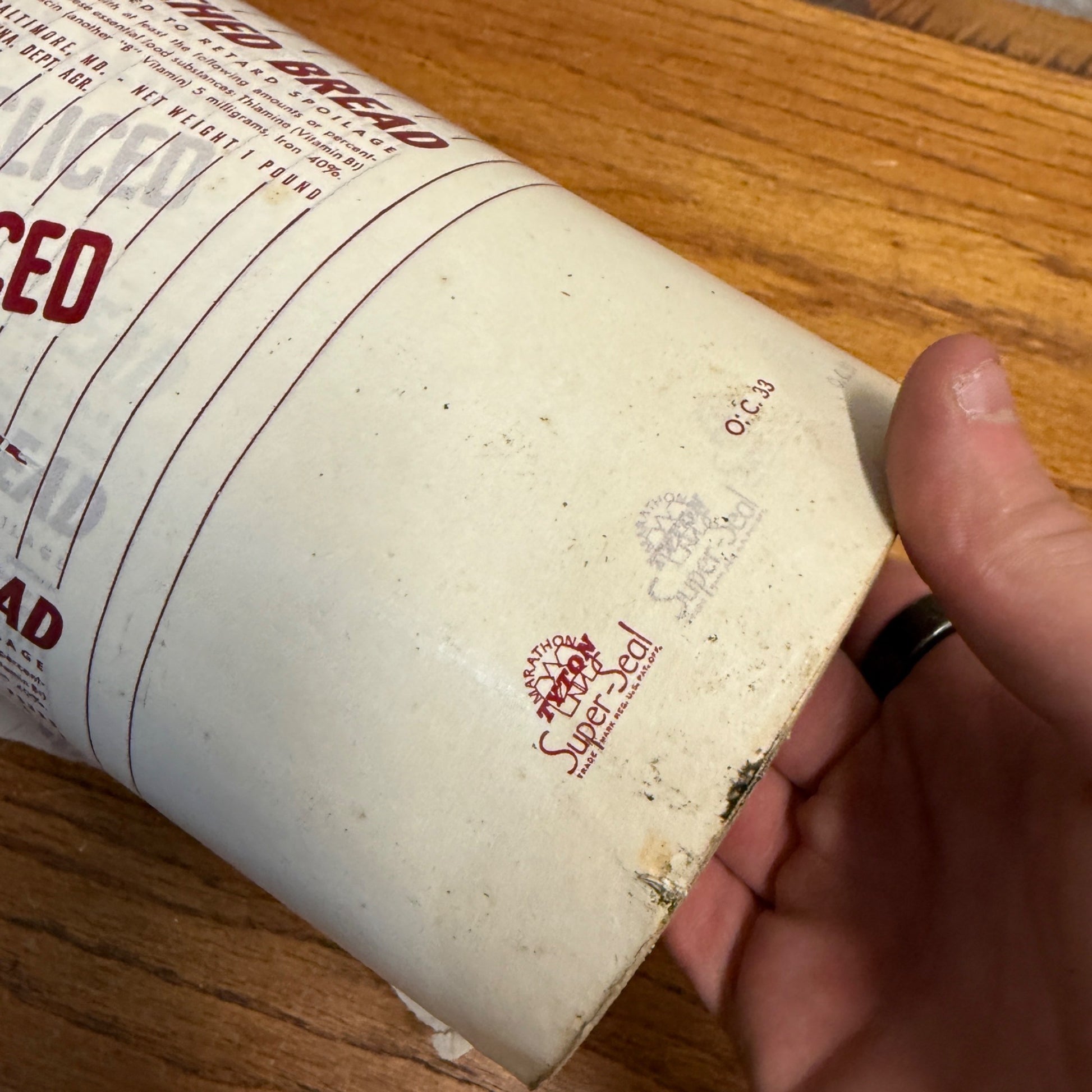Vintage Supreme Bread Paper Wax Roll General Store Wrapping Paper Advertising