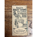 1923 Umpire Billy Evans Simplified Baseball Rule Book