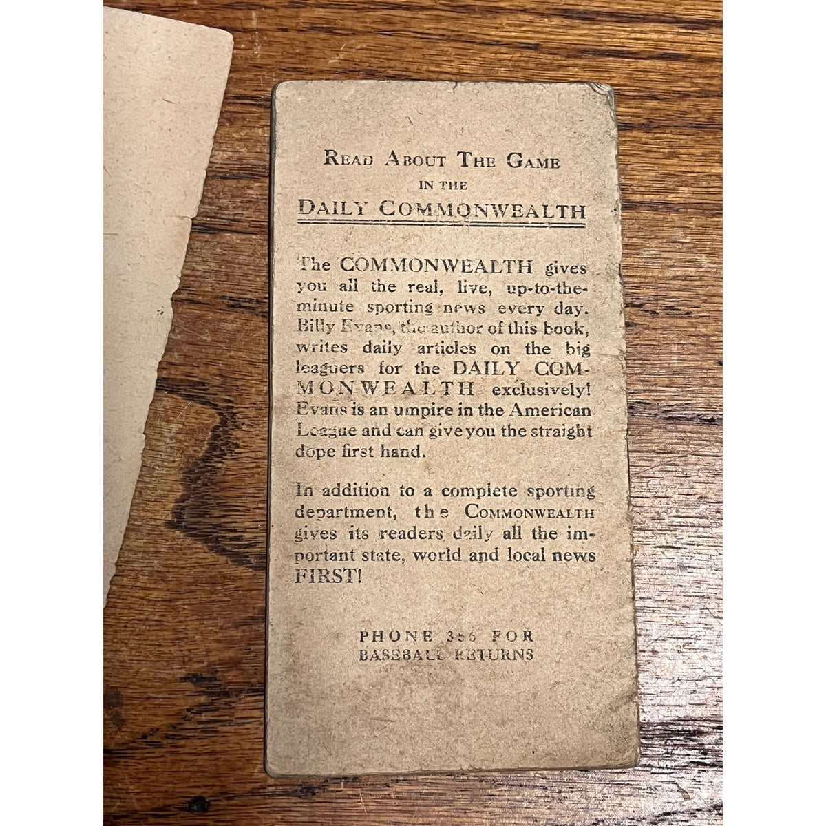 1923 Umpire Billy Evans Simplified Baseball Rule Book