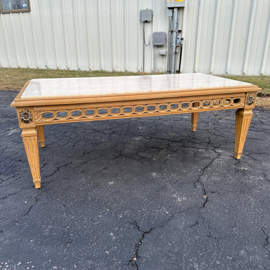 Vintage Nahon Marble Top Mid Century Coffee Table