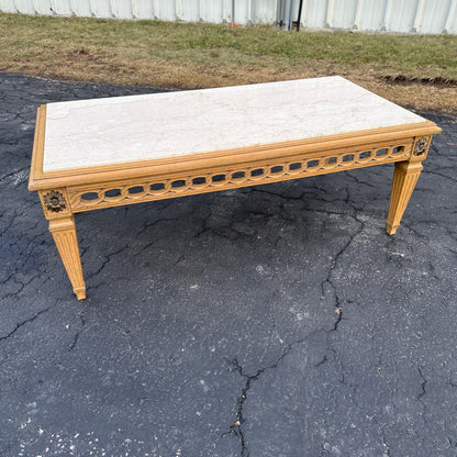 Vintage Nahon Marble Top Mid Century Coffee Table