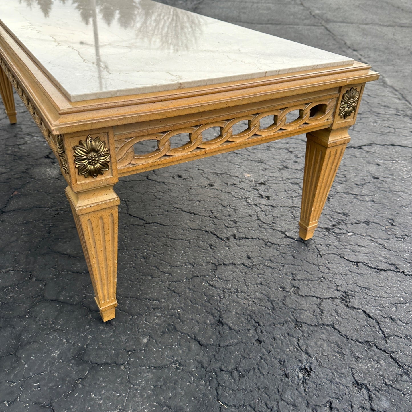 Vintage Nahon Marble Top Mid Century Coffee Table