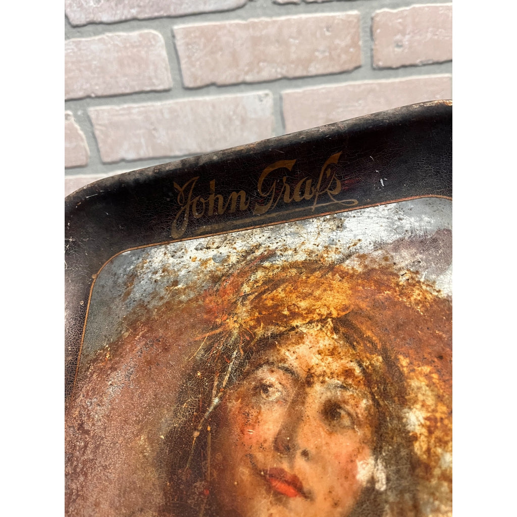 RARE Vintage 1920s John Graf Soda Advertising Tray Root Beer Milwaukee Wis