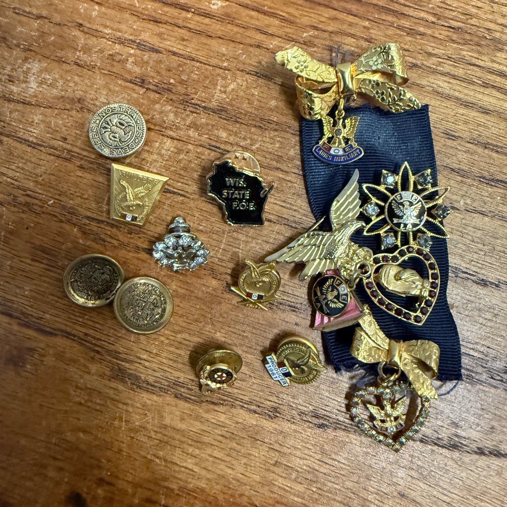 Huge Lot Ladies Auxiliary FOE Fraternal Order Eagles Hat Pins Pinbacks Lapels