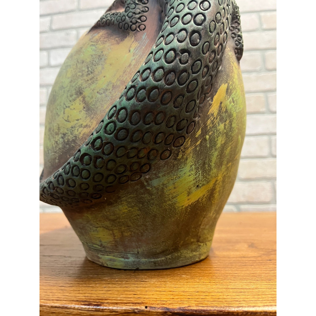 RARE Vintage Jorge Wilmot Style Mexican Art Pottery Stoneware Iguana Vase