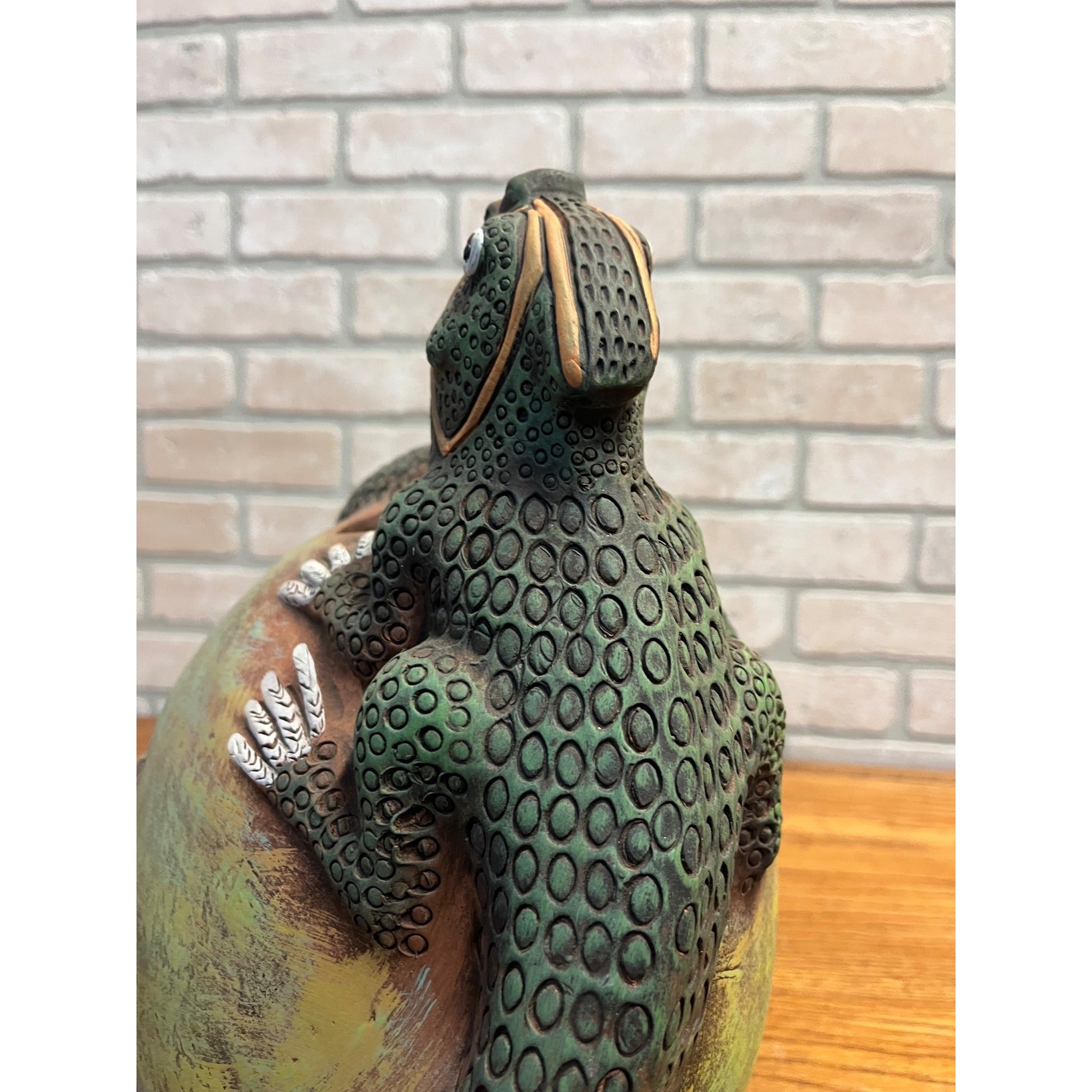 RARE Vintage Jorge Wilmot Style Mexican Art Pottery Stoneware Iguana Vase