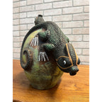 RARE Vintage Jorge Wilmot Style Mexican Art Pottery Stoneware Iguana Vase
