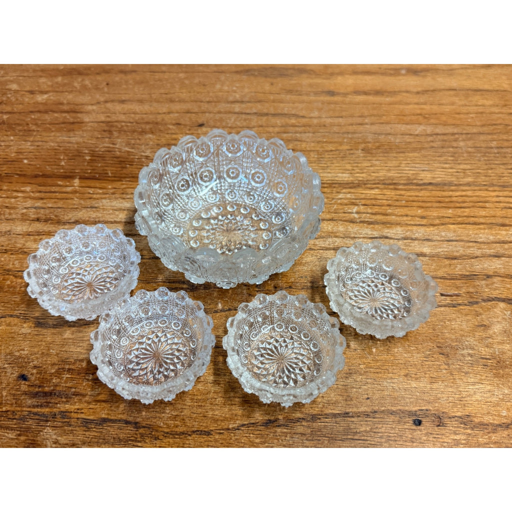 Vintage Childs Cut Glass Serving Bowl Set of 5