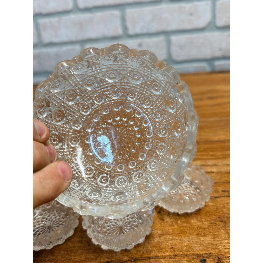 Vintage Childs Cut Glass Serving Bowl Set of 5