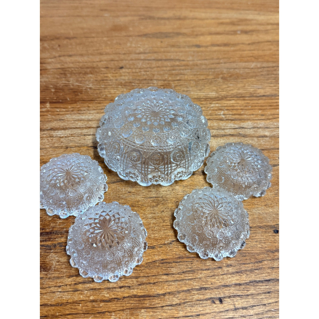Vintage Childs Cut Glass Serving Bowl Set of 5