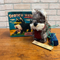 Vintage 1950's Battery Operated SCOTCH WATCH Lighted Eyes Dog Toy W/ Box