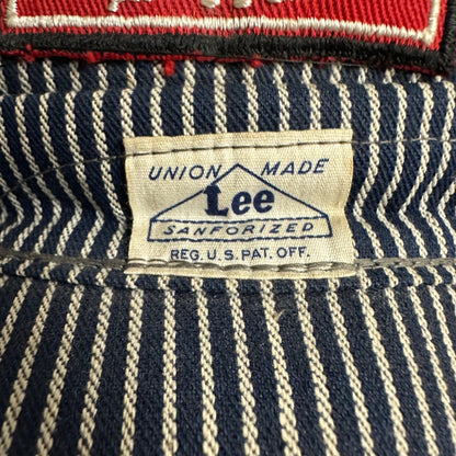 Original LEE Railroad Stripe Engineer Cap Chicago, Milwaukee St Paul Pacific Patch