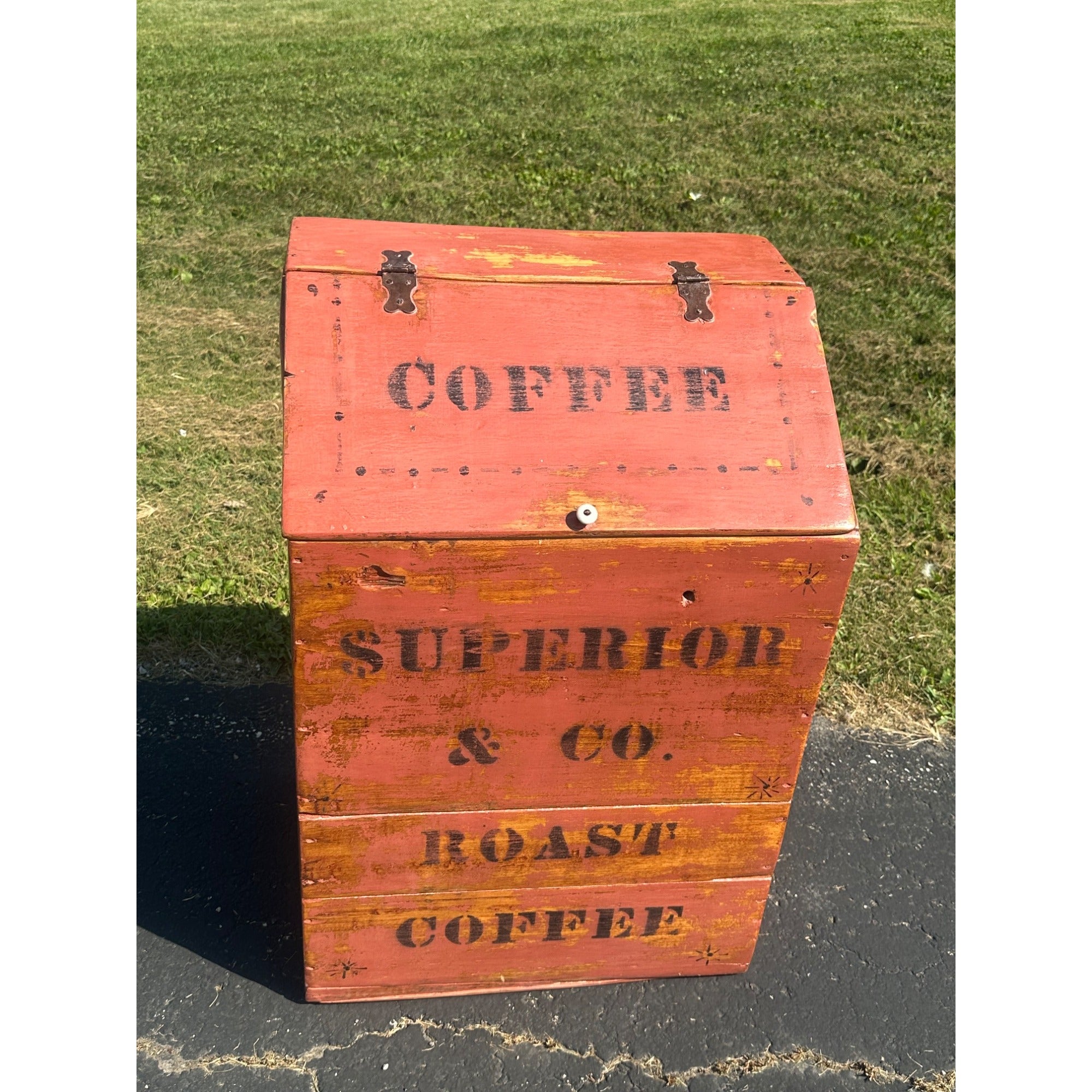 Antique Primitive Early 1900s Superior & Co Coffee General Store Bin Box