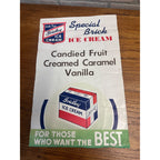 Vintage 1940s Gridley Dairy Co. Ice Cream Advertising Paper Sign Milwaukee Wis