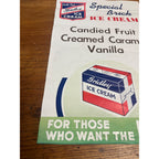 Vintage 1940s Gridley Dairy Co. Ice Cream Advertising Paper Sign Milwaukee Wis