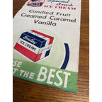 Vintage 1940s Gridley Dairy Co. Ice Cream Advertising Paper Sign Milwaukee Wis