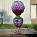 Antique Victorian Puffy Grape Cluster Parlor Table Oil Lamp