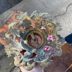 Antique Victorian Puffy Grape Cluster Parlor Table Oil Lamp