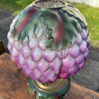 Antique Victorian Puffy Grape Cluster Parlor Table Oil Lamp