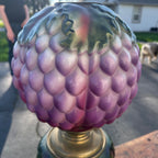 Antique Victorian Puffy Grape Cluster Parlor Table Oil Lamp