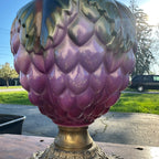 Antique Victorian Puffy Grape Cluster Parlor Table Oil Lamp