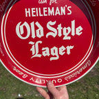 Vintage Ask for Heilemans Old Style Lager Beer Tray La Crosse Wisconsin Wis WI