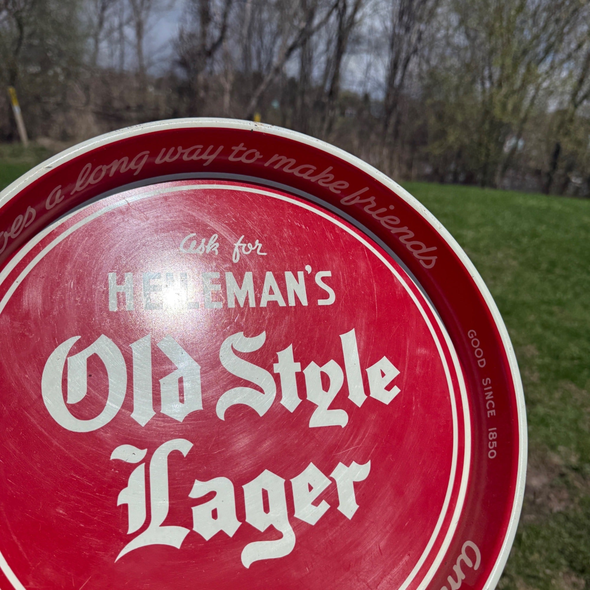 Vintage Ask for Heilemans Old Style Lager Beer Tray La Crosse Wisconsin Wis WI
