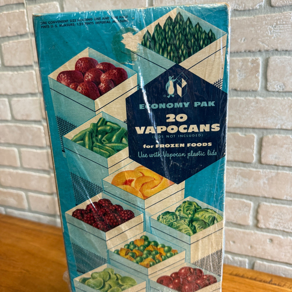 Vintage 1950s Unused VapoCans Wax Containers Frozen Foods 20-Pack Advertising