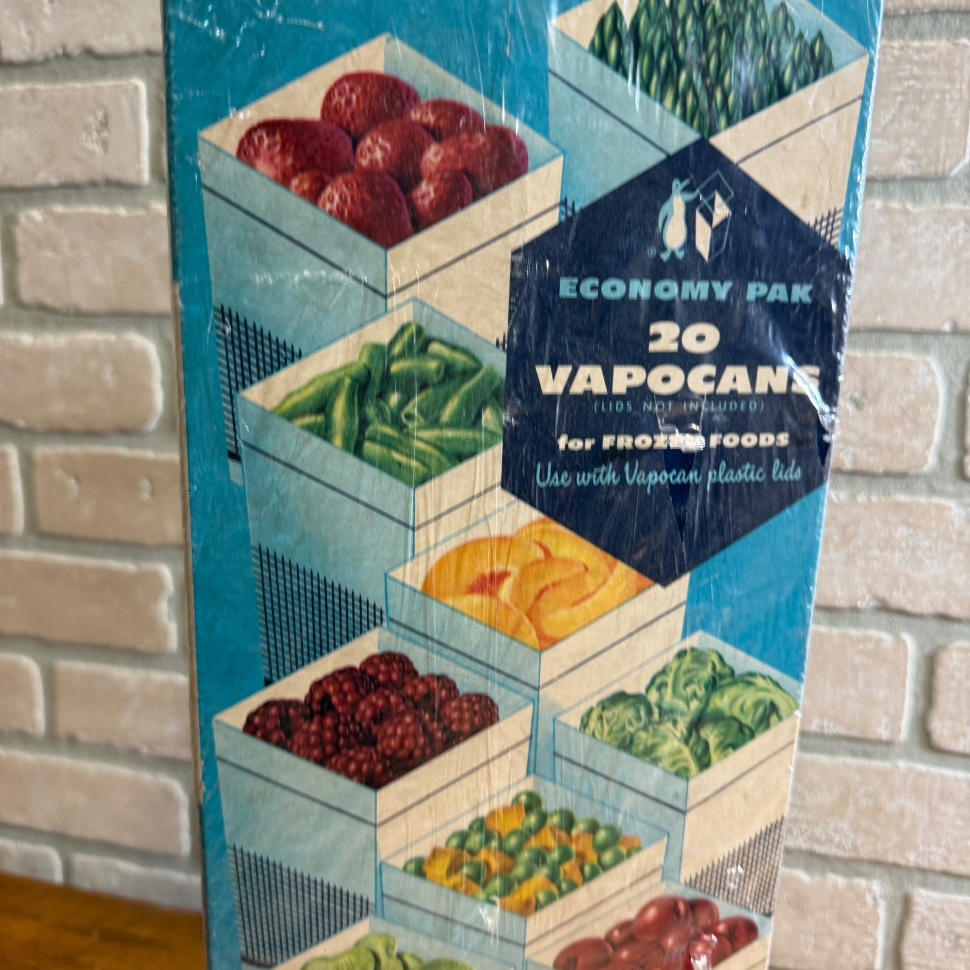 Vintage 1950s Unused VapoCans Wax Containers Frozen Foods 20-Pack Advertising