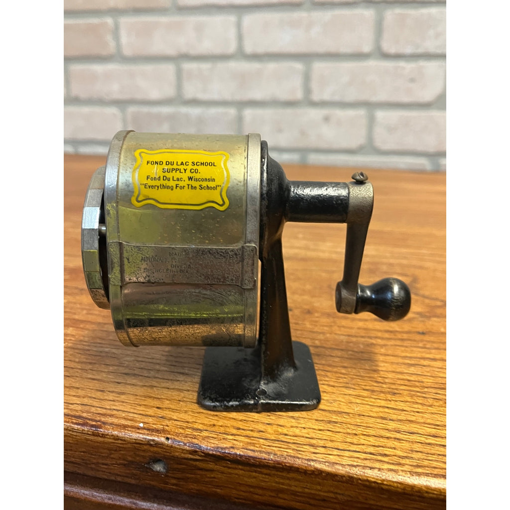 Vintage Automatic Pencil Sharpener Spengler Loomis Mfg Co Chicago Early Metal