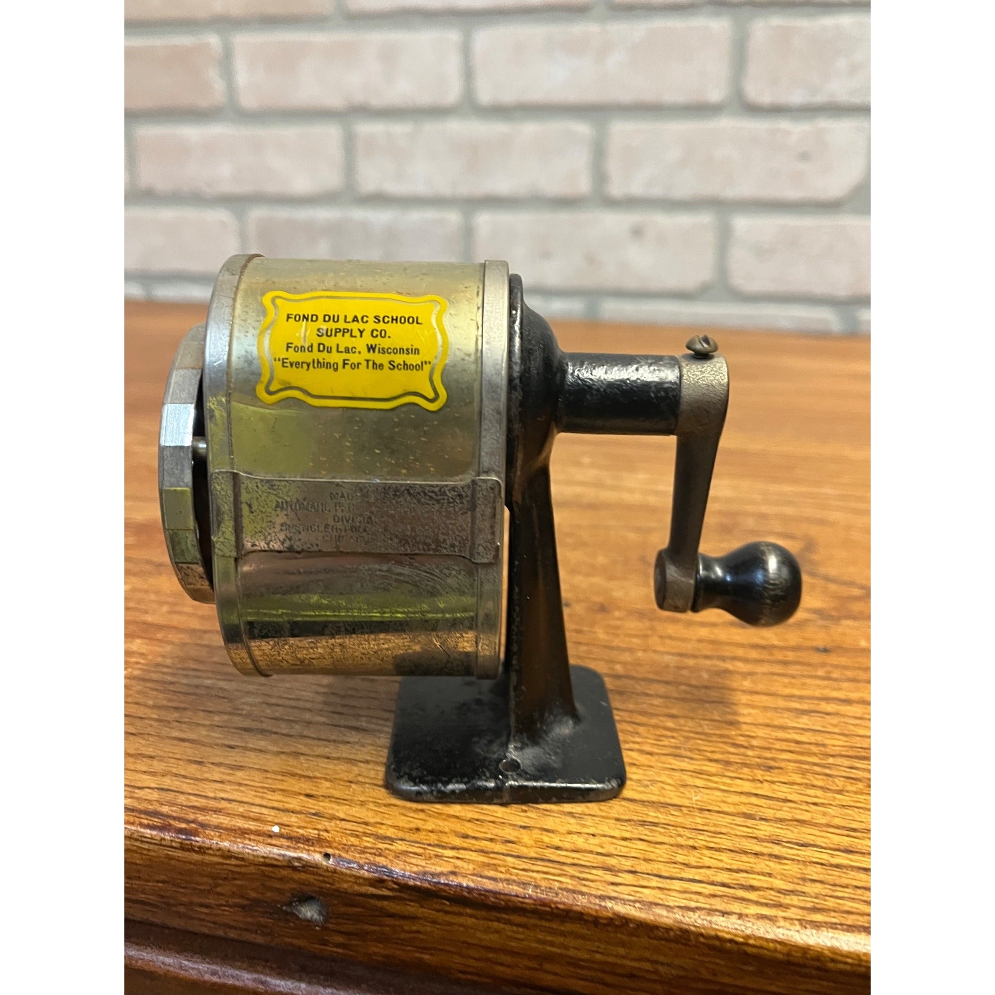 Vintage Automatic Pencil Sharpener Spengler Loomis Mfg Co Chicago Early Metal