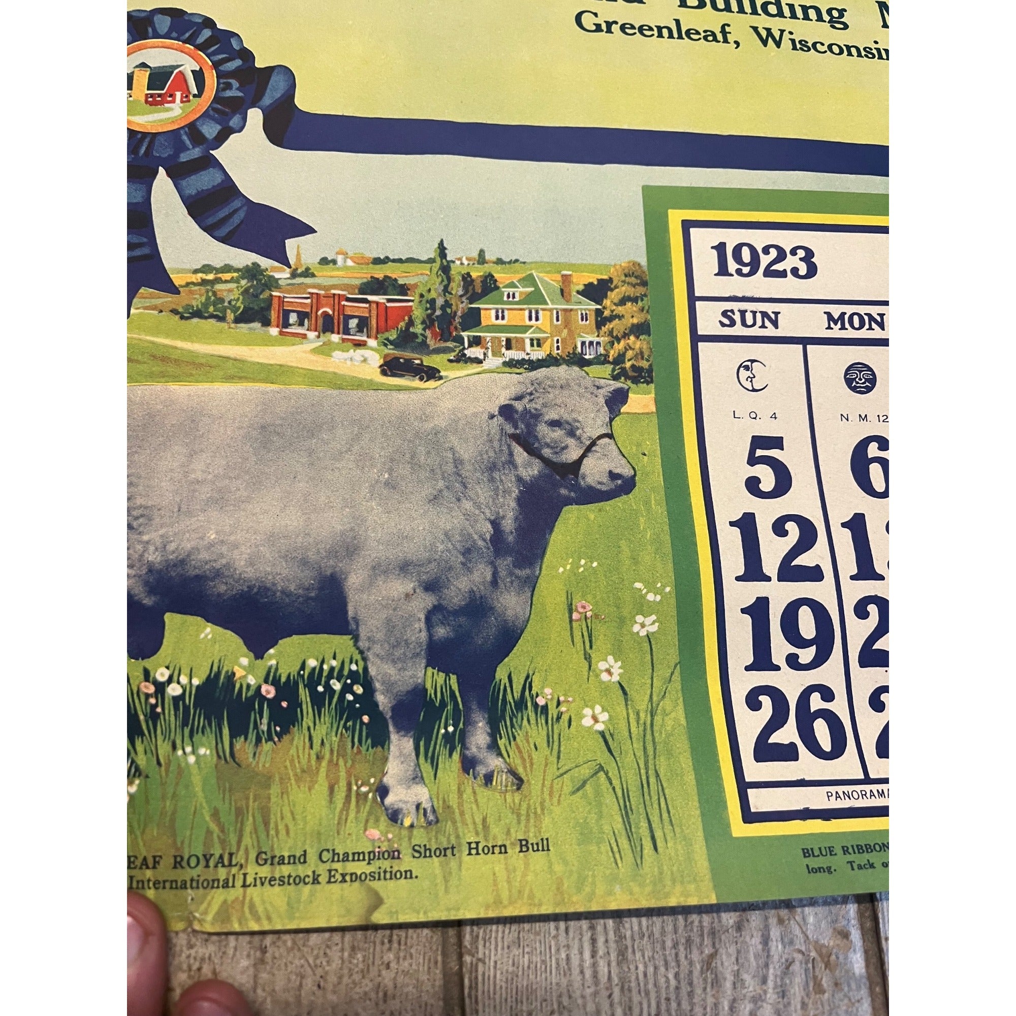 1920s Advertising Calendar Poster Fuller Goodman Farm Barn Dairy Scene
