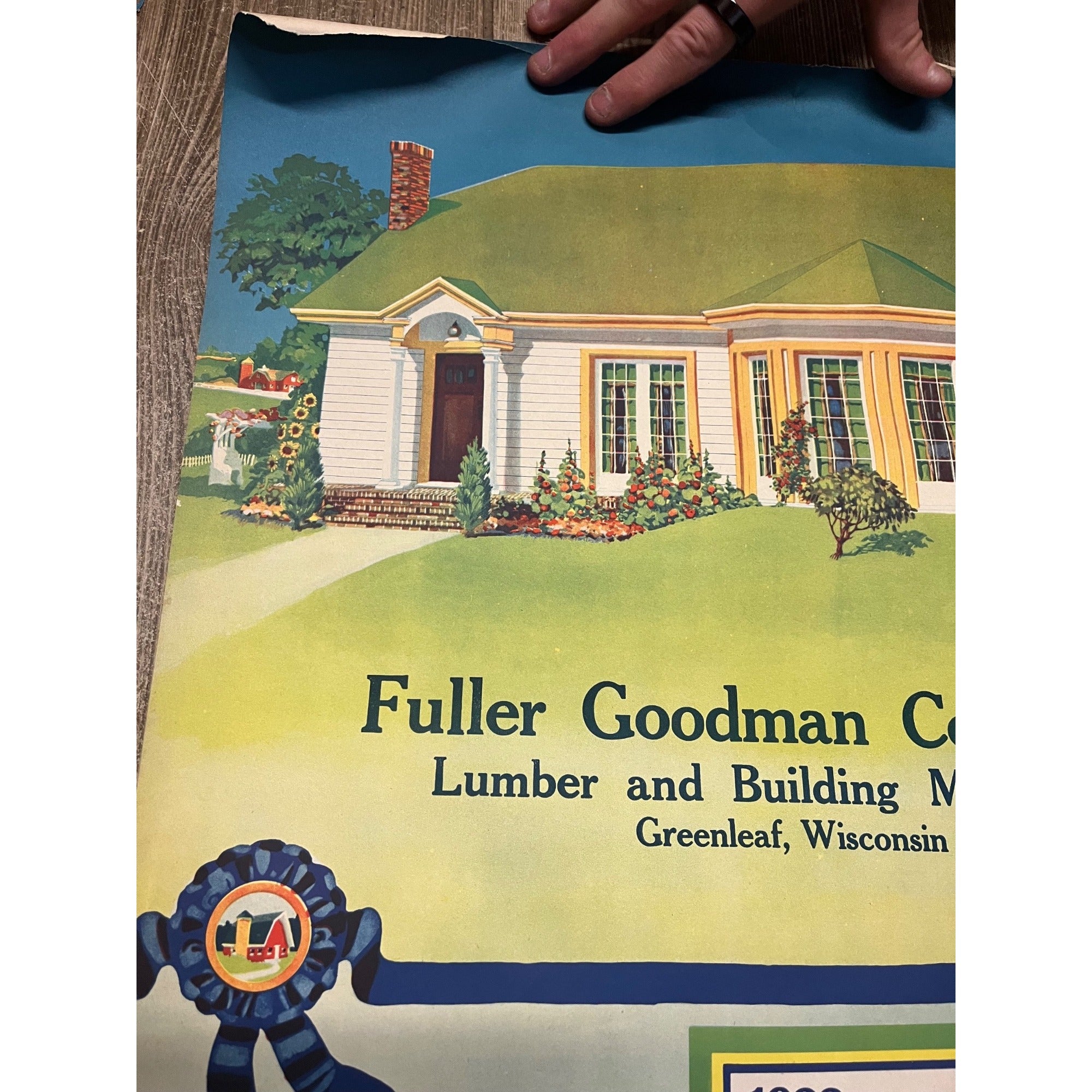 1920s Advertising Calendar Poster Fuller Goodman Farm Barn Dairy Scene