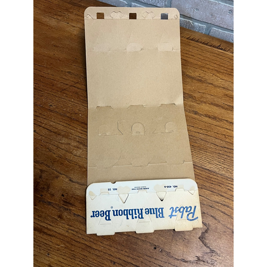 Vintage Pabst Blue Ribbon Beer Flat Top 12oz Beer Can 6-Pack Cardboard Case