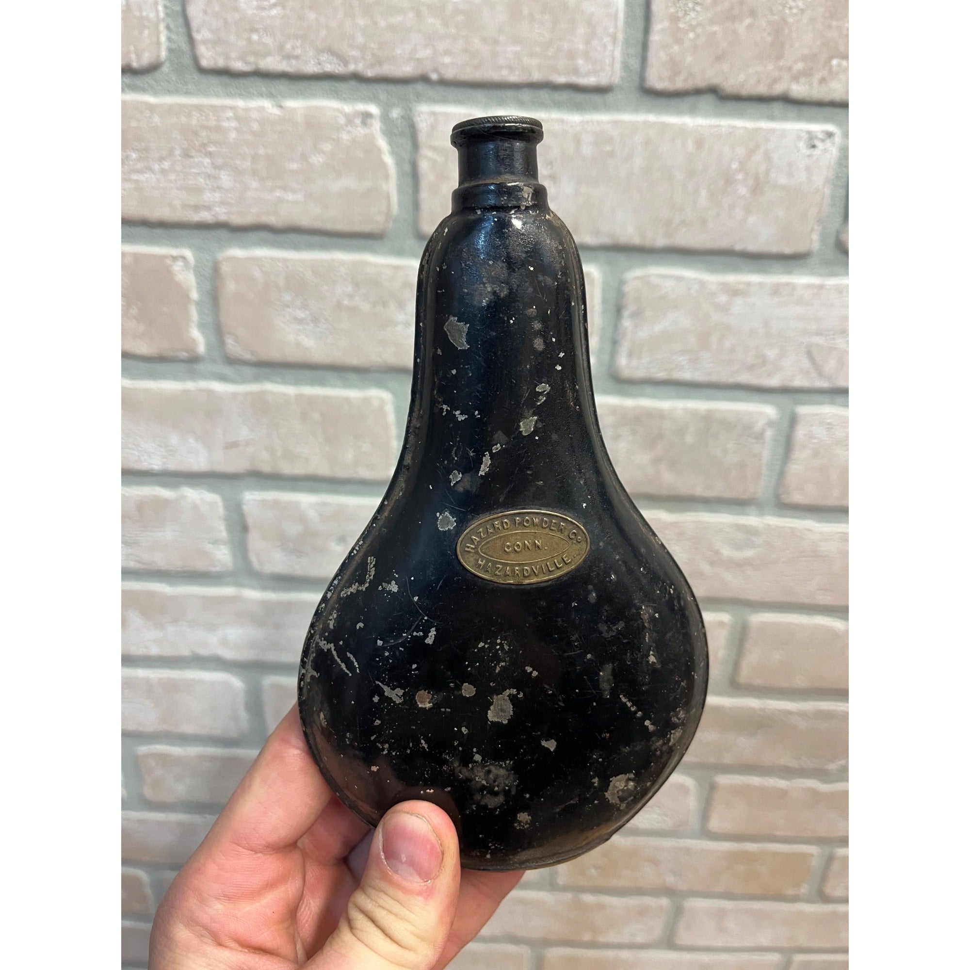 Antique 19th c. Civil War Period Hazard Powder Co Gunpowder Black Powder Flask