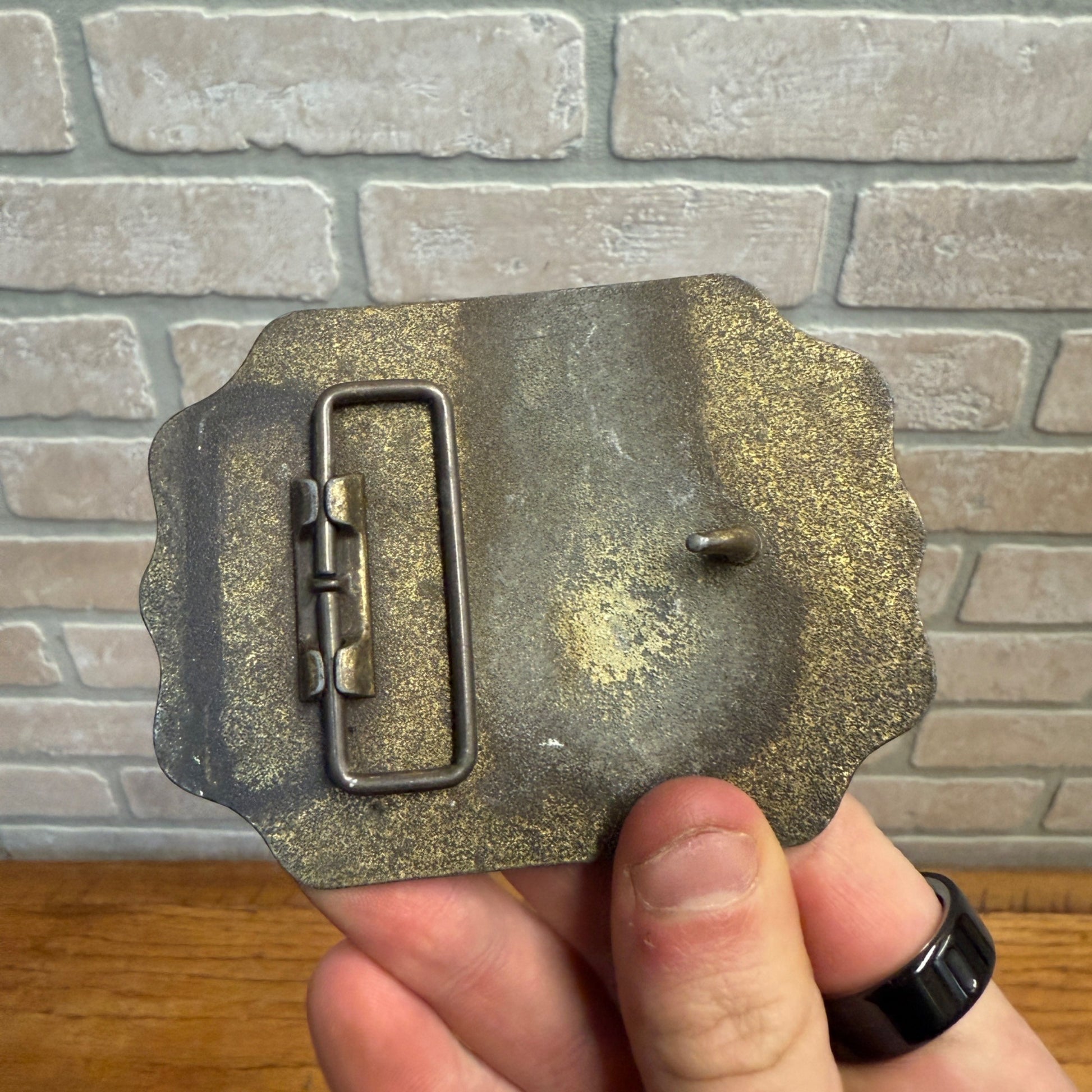 Vintage Americas Hero Boston Firefighter Horse Drawn Firetruck Belt Buckle Metal