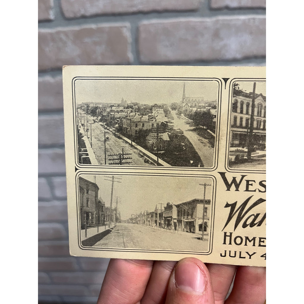 West Bend Wisconsin 1913 Advertising 3 View Collage Homecoming Celebration