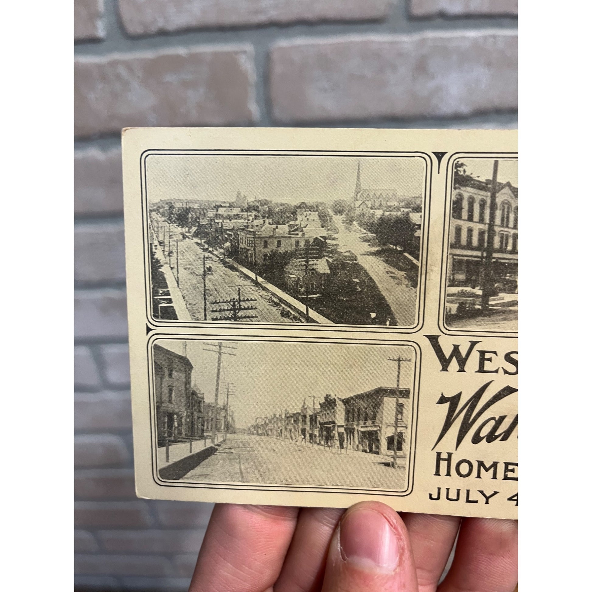 West Bend Wisconsin 1913 Advertising 3 View Collage Homecoming Celebration