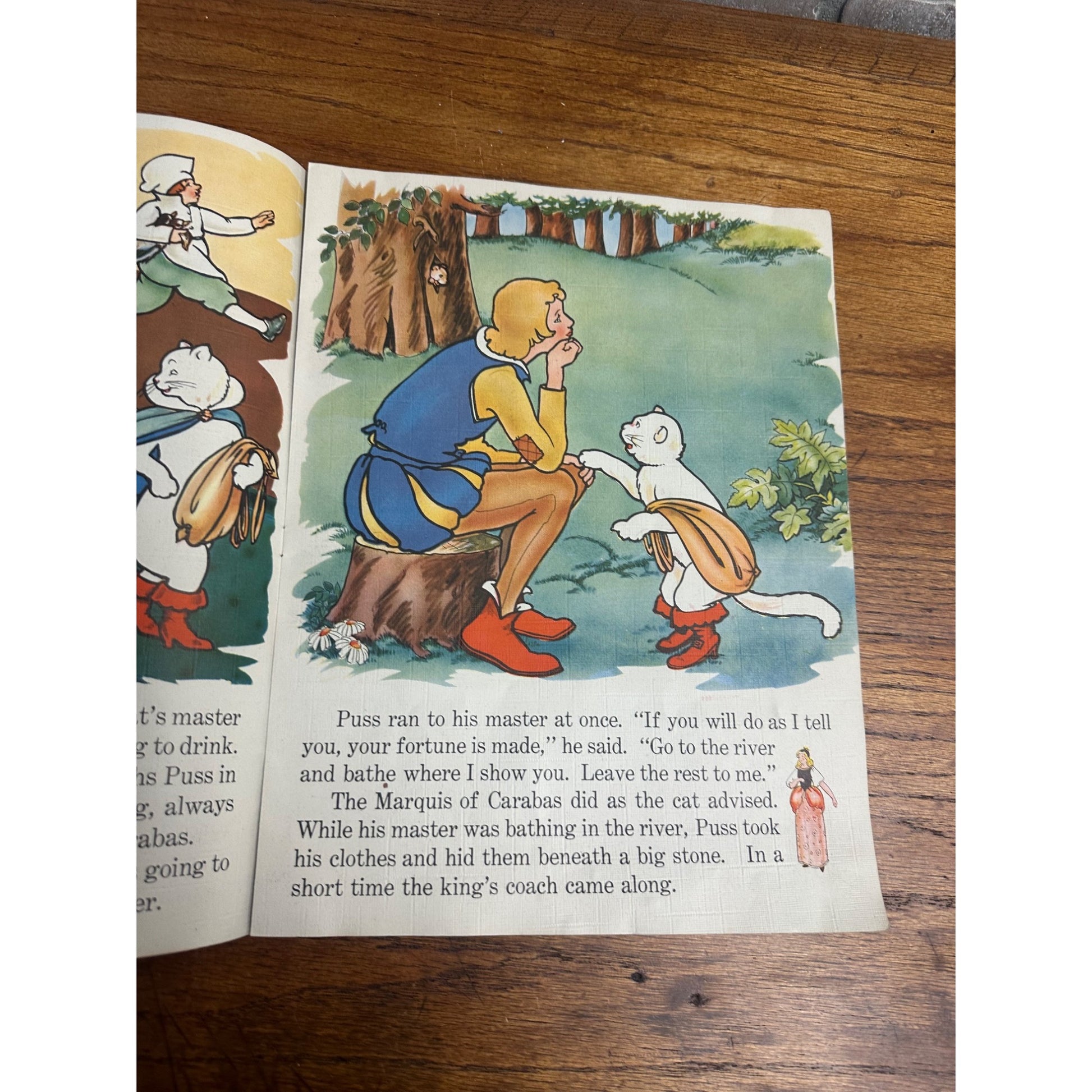 Vintage Puss In Boots Childrens Book 1941 Saalfield Publishing USA #2364